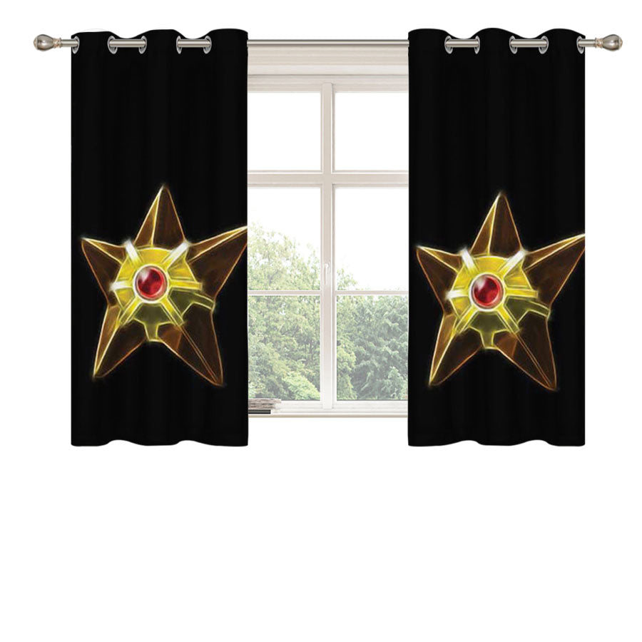 Pokemon Staryu Glow Peach Skin Window Curtains