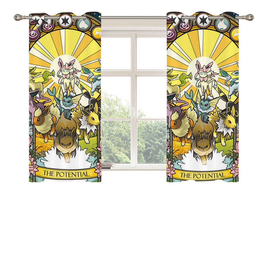 Pokemon The Potential Peach Skin Window Curtains