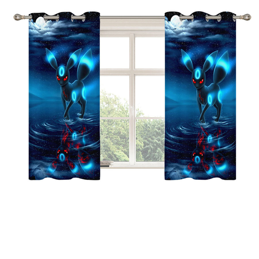 Pokemon Umbreon Night Peach Skin Window Curtains