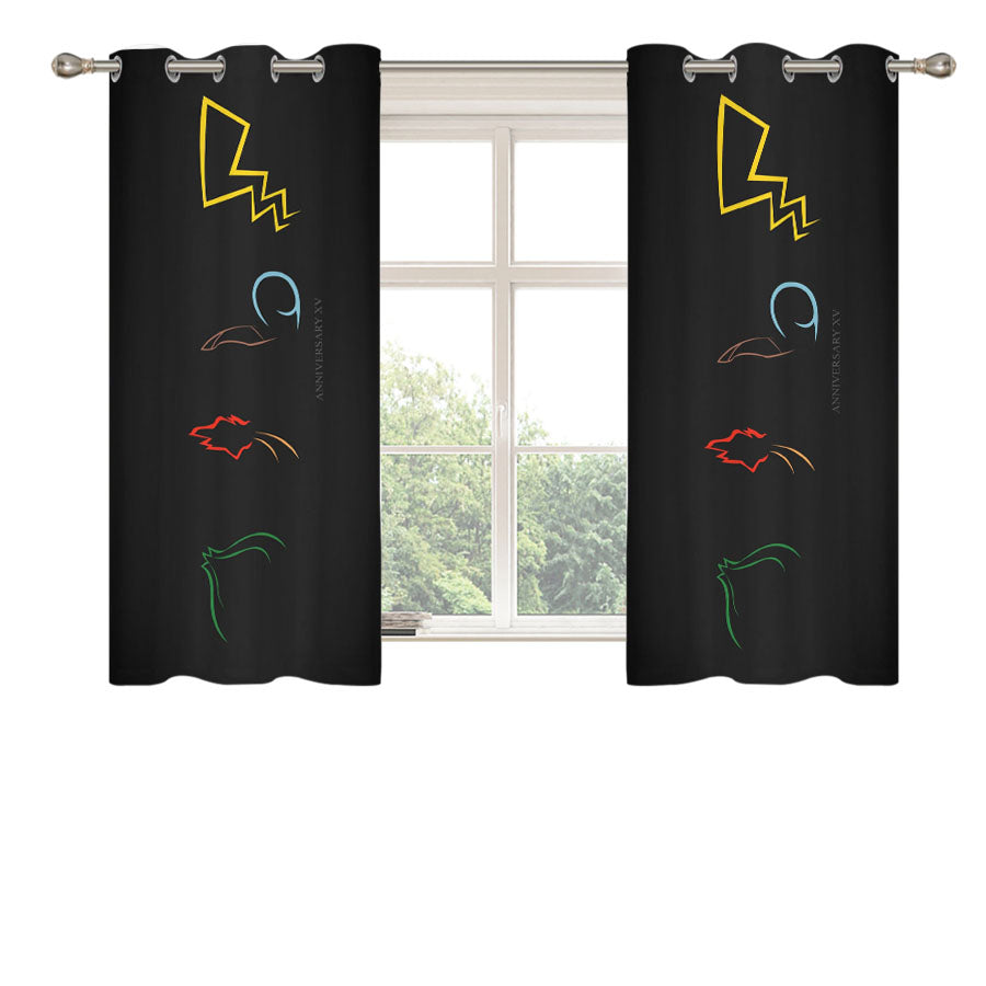 Pokemon Xv Anniversary Peach Skin Window Curtains