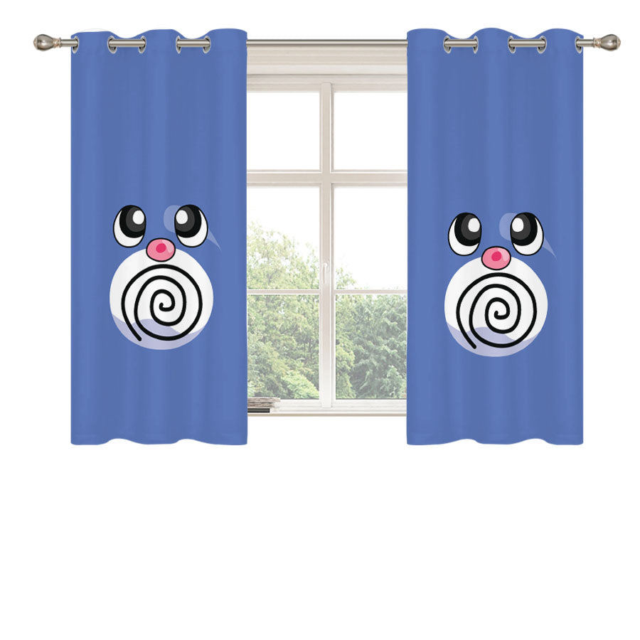 Poliwag Pokemon Peach Skin Window Curtains