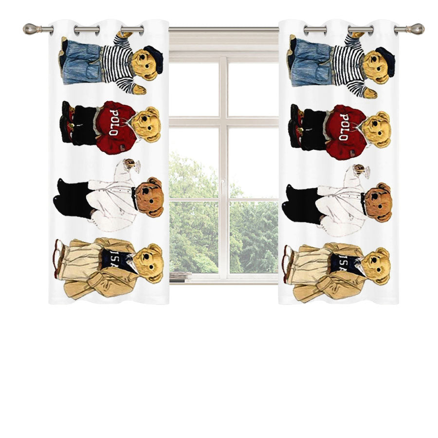 Polo Bear Collaction Usa Peach Skin Window Curtains