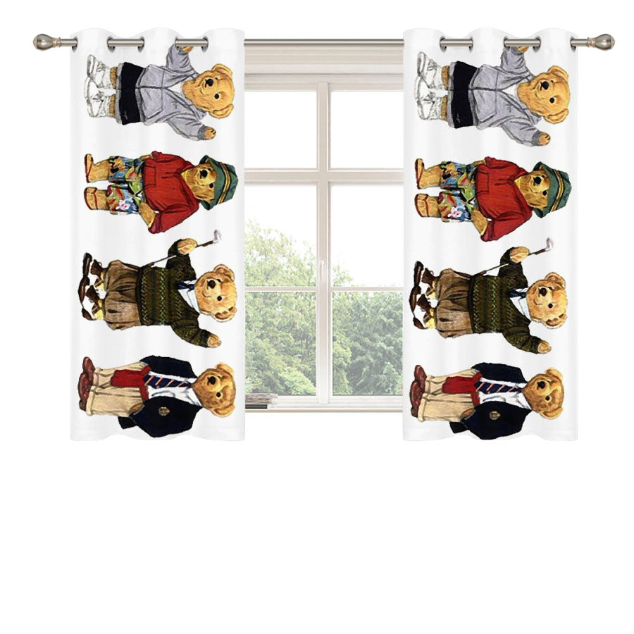 Polo Bear Collection School Peach Skin Window Curtains