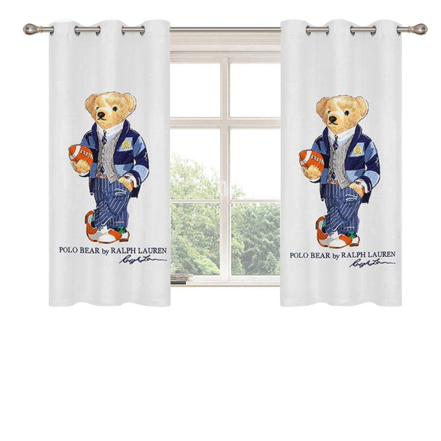 Polo Bear Ralph Lauren Peach Skin Window Curtains