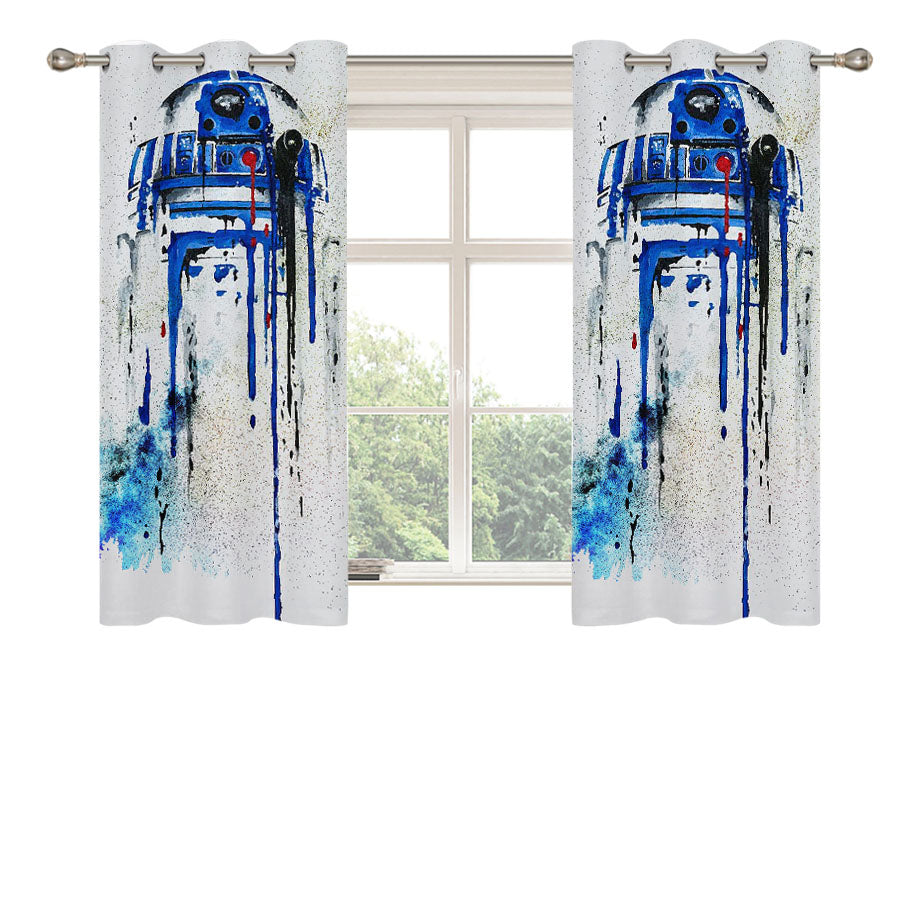 R2D2 Star Wars Paint Peach Skin Window Curtains