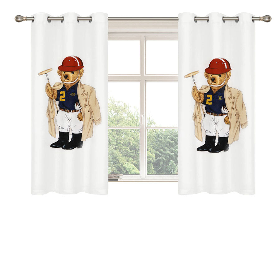 Ralph Laurens Polo Bear Golf Peach Skin Window Curtains