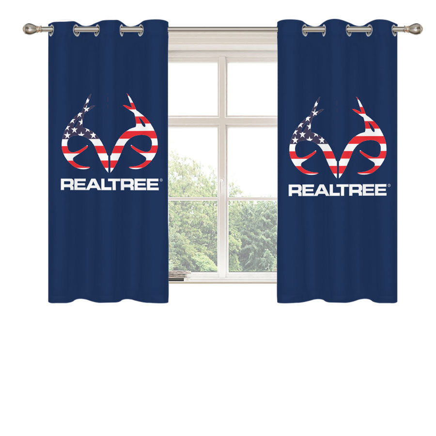 Realtree American Flag Peach Skin Window Curtains