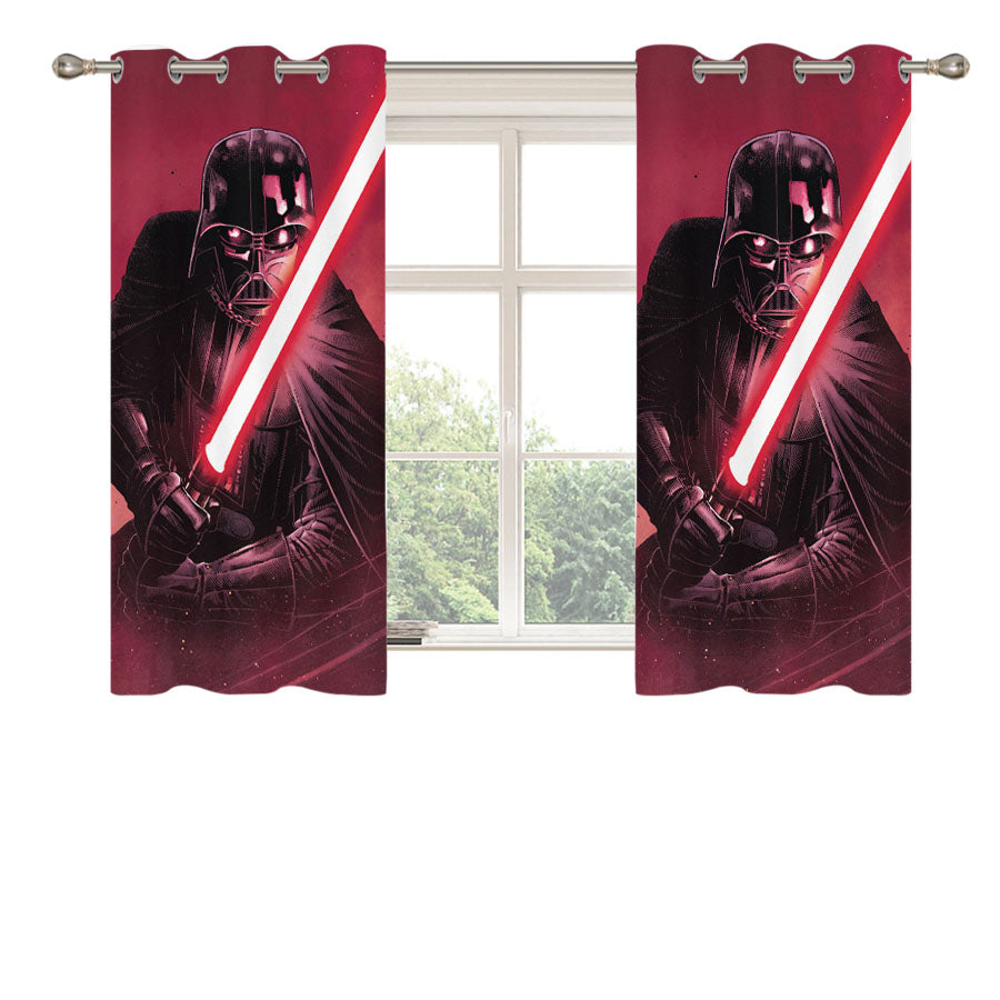 Red Darth Vader Peach Skin Window Curtains