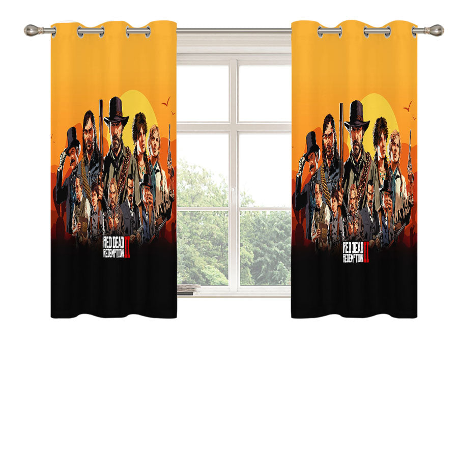Red Dead Redemption Ii Characters Peach Skin Window Curtains