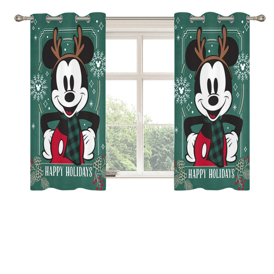 Reindeer Holiday Mickey Peach Skin Window Curtains