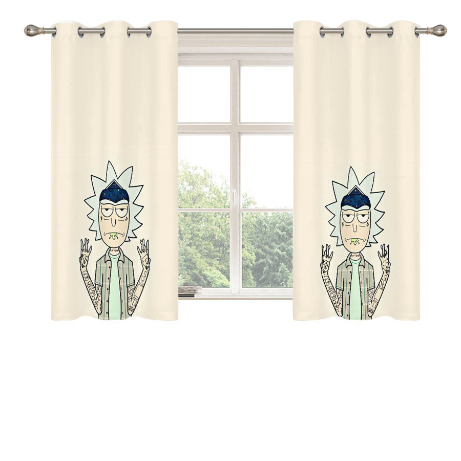 Rick And Morty 009 Peach Skin Window Curtains