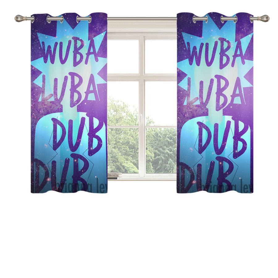 Rick And Morty Galaxy Peach Skin Window Curtains
