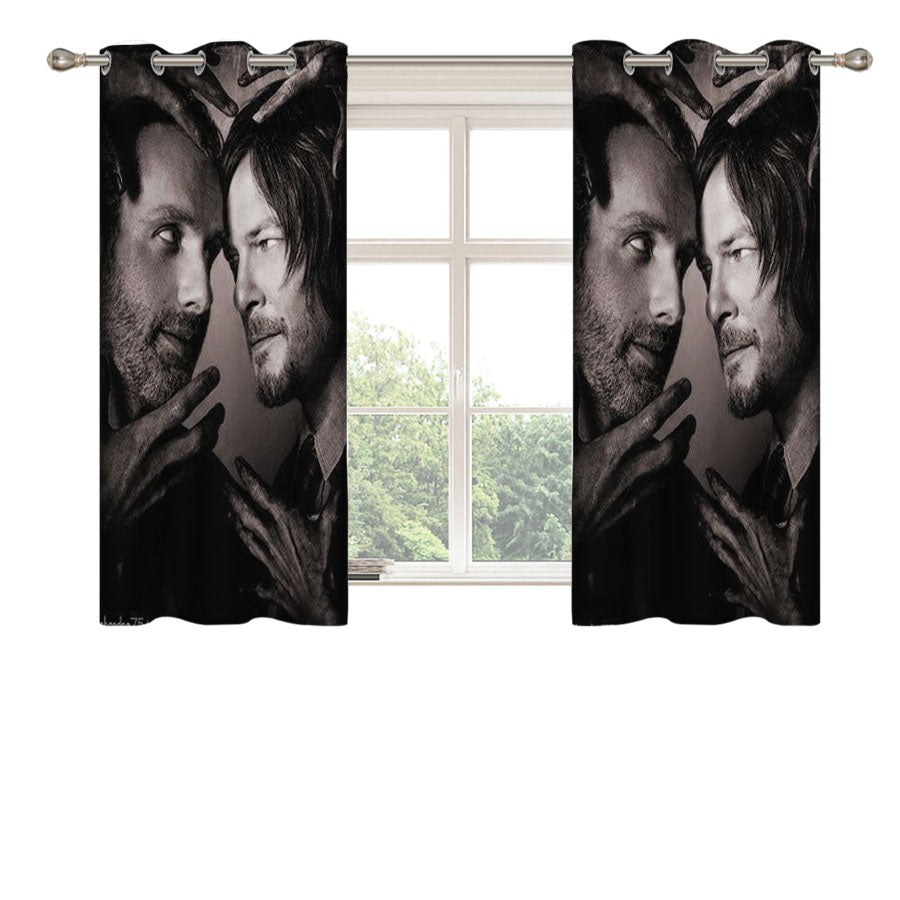 Rick Grimes Daryl Dixon Peach Skin Window Curtains