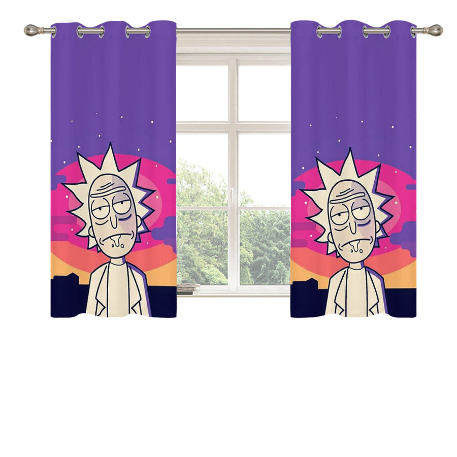 Rick Sunset Art Peach Skin Window Curtains