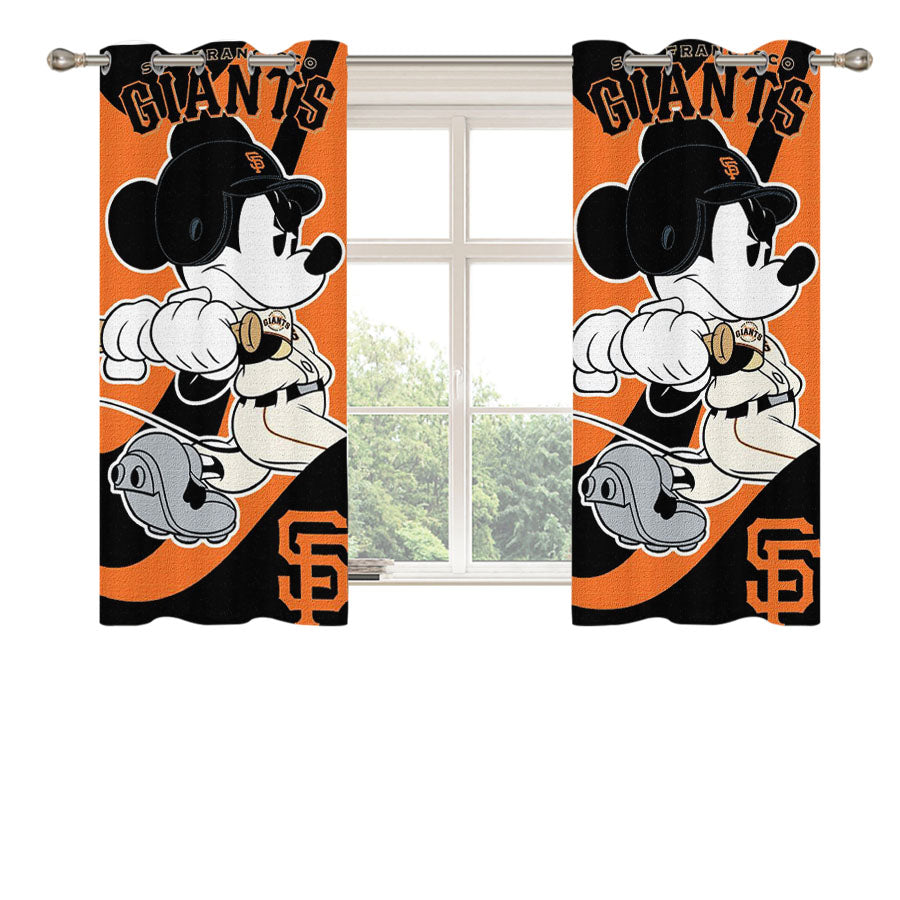 San Francisco Giants Disney Mickey Mouse Peach Skin Window Curtains