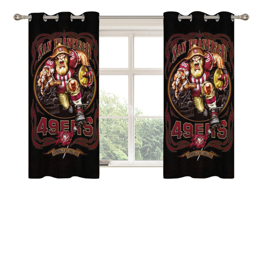 San Francised 49Ers Peach Skin Window Curtains