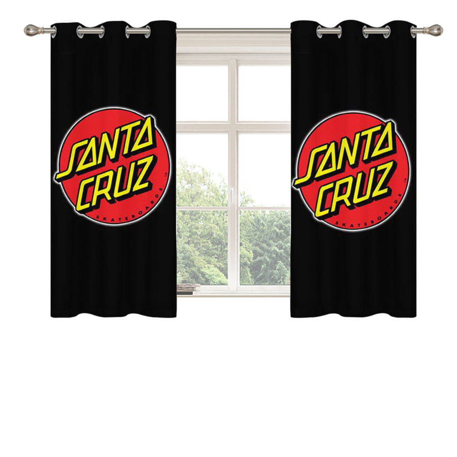 Santa Cruz Logo Peach Skin Window Curtains