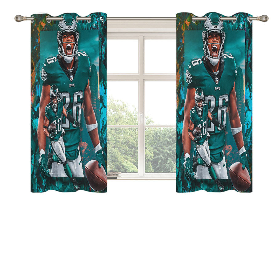 Saquon Barkley Peach Skin Window Curtains