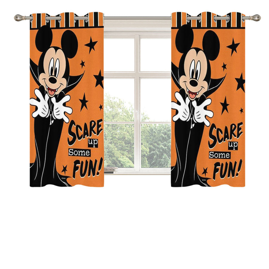 Scare Up Some Fun Mickey Peach Skin Window Curtains