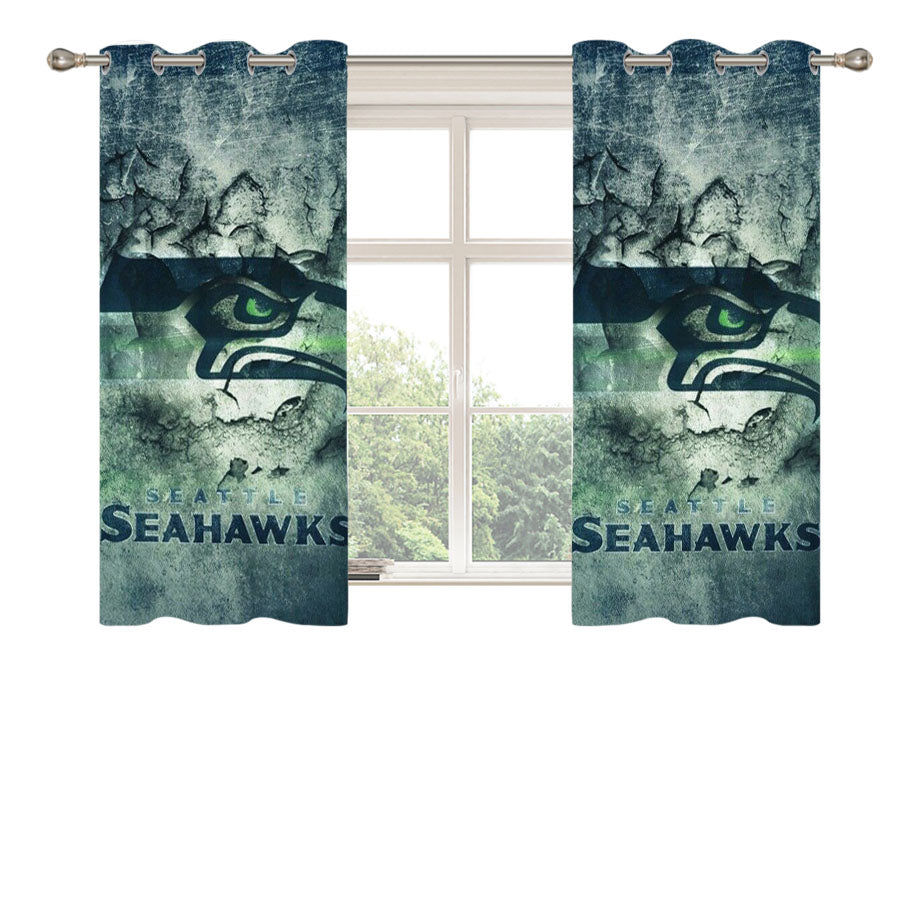 Seattle Seahawks Peach Skin Window Curtains