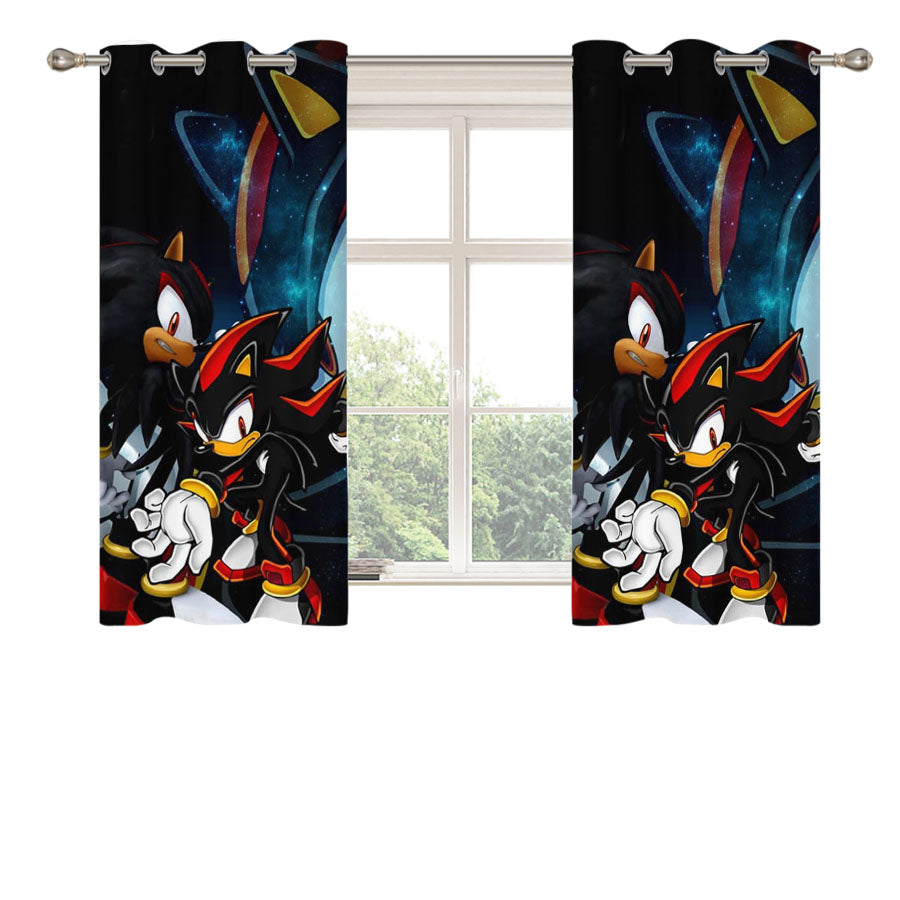 Shadow The Hedgehog Peach Skin Window Curtains