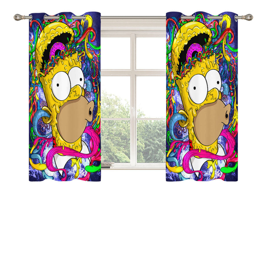 Simpson Abstrak Art Peach Skin Window Curtains