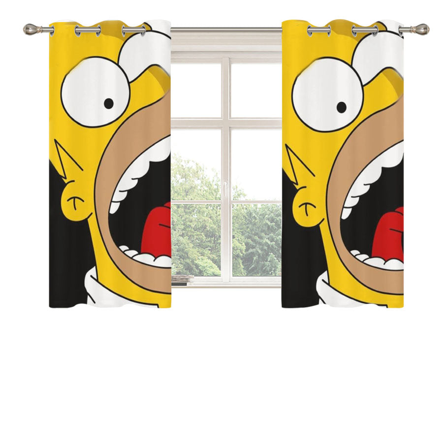 Simpsons Shout Peach Skin Window Curtains