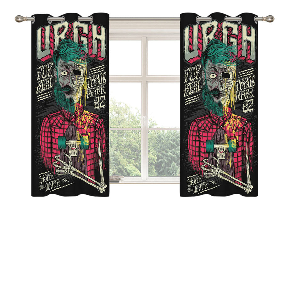 Skate Urgh Peach Skin Window Curtains
