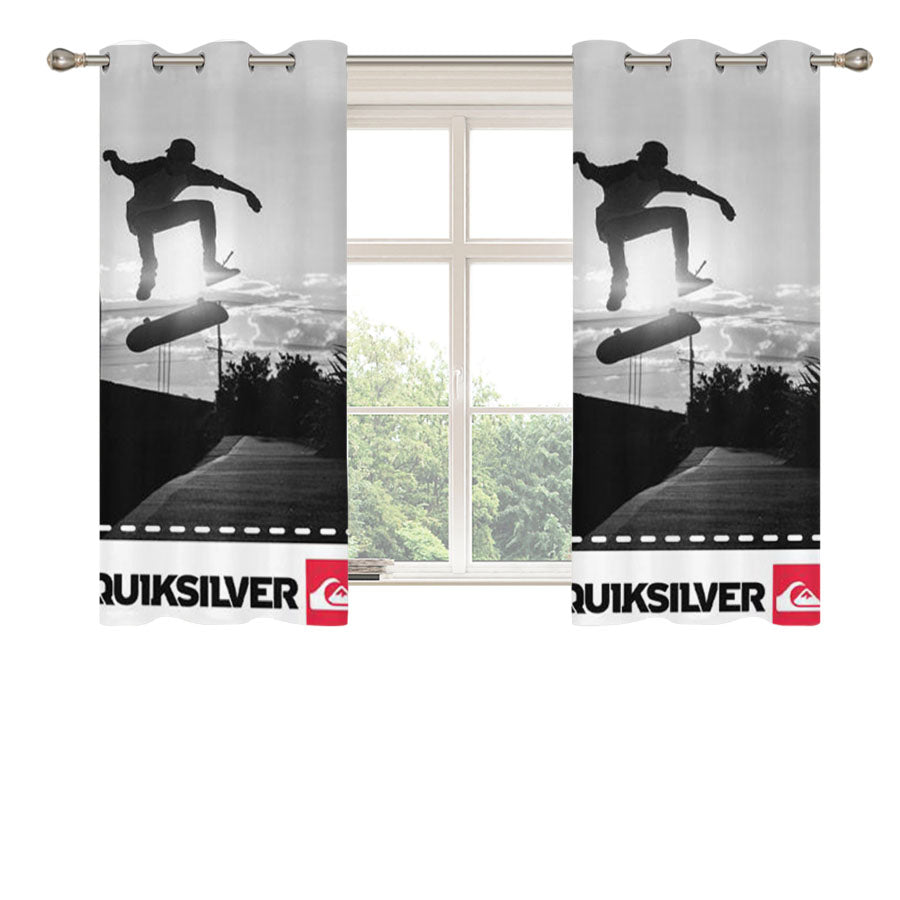 Skateboarder Quiksilver Peach Skin Window Curtains