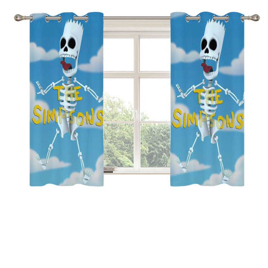 Skeleton Bart Simpsons Peach Skin Window Curtains
