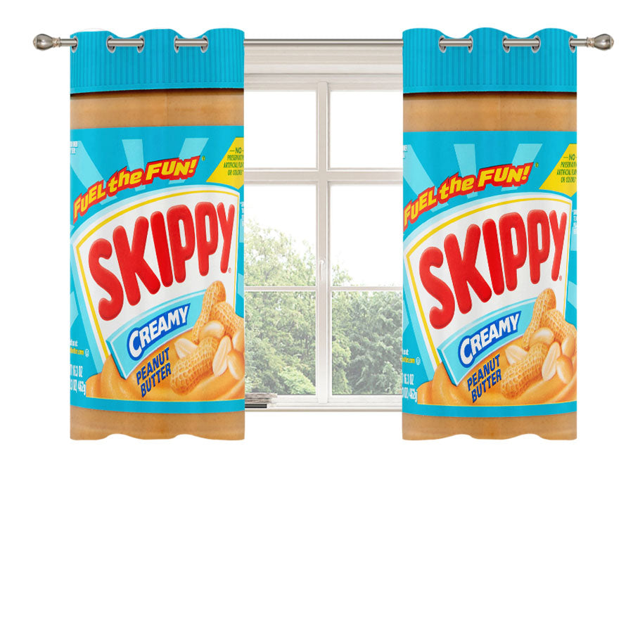 Skippy Creamy Peanut Butter 2 Peach Skin Window Curtains
