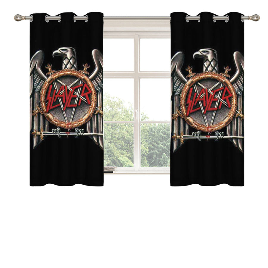 Slayer Eagle Logo Peach Skin Window Curtains