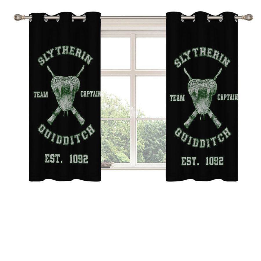 Slytherin Team Captain Quidditch Peach Skin Window Curtains