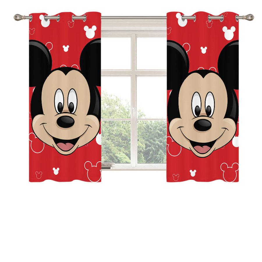 Smile Mickey Mouse Peach Skin Window Curtains