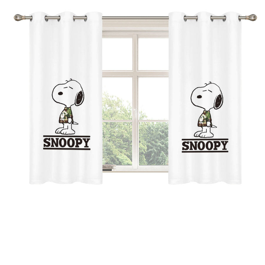 Snoopy Bape Style Peach Skin Window Curtains