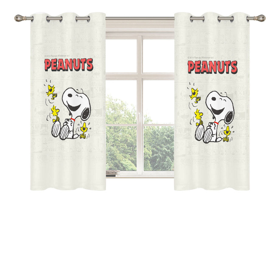 Snoopy Comic Peach Skin Window Curtains