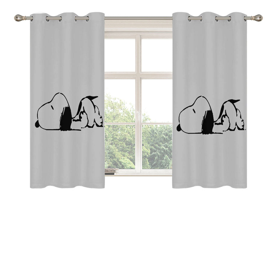 Snoopy Dog Peach Skin Window Curtains
