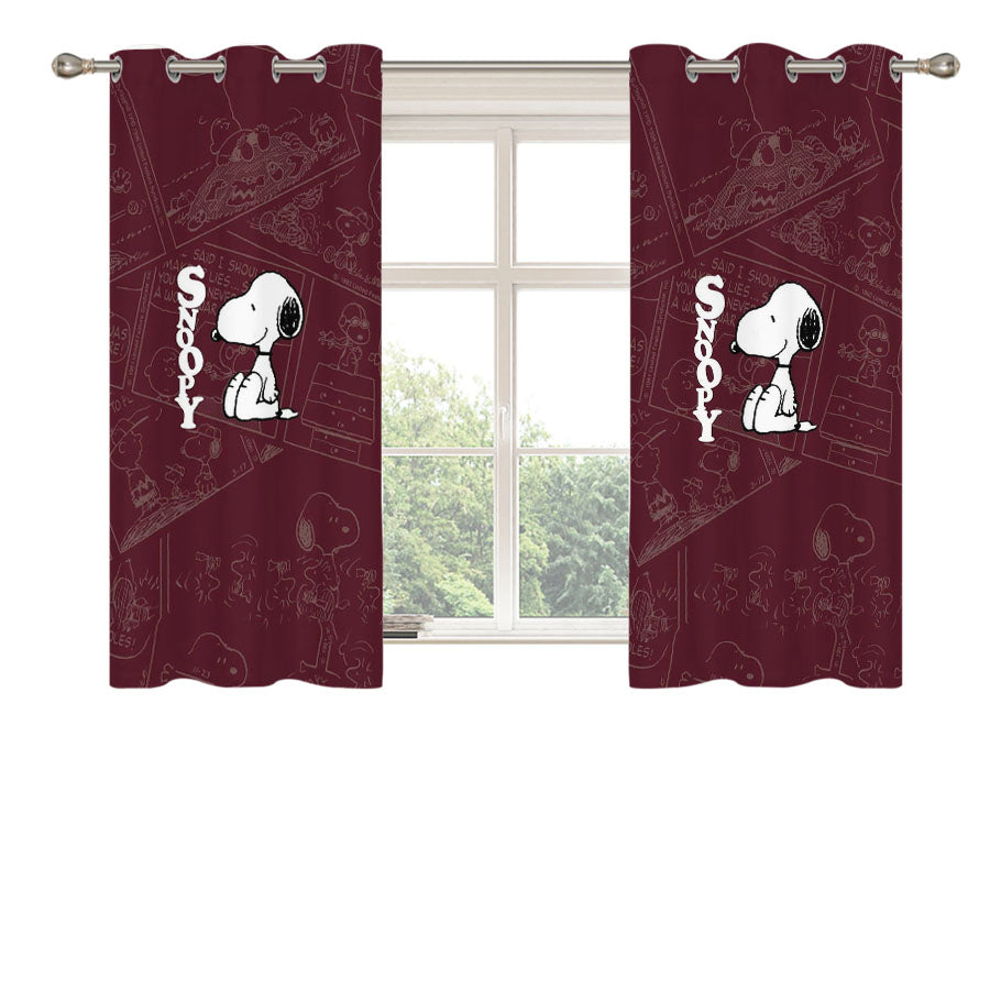 Snoopy Peanuts Peach Skin Window Curtains