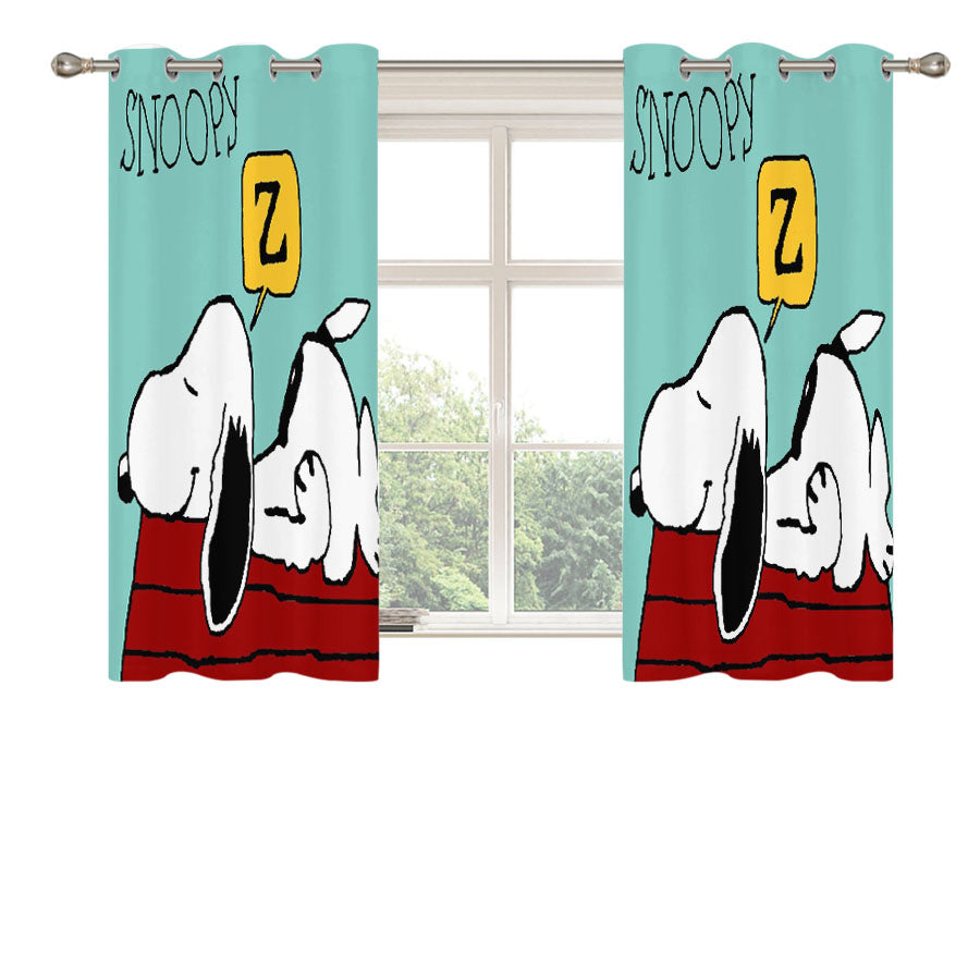 Snoopy Sleep Peach Skin Window Curtains
