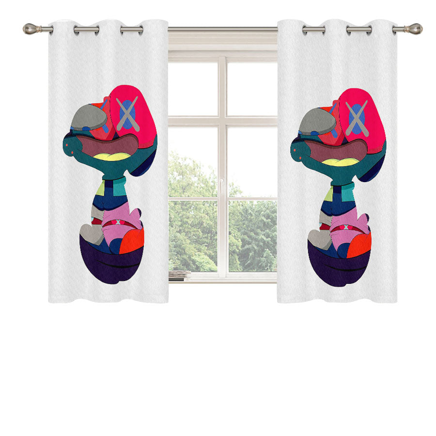 Snoopy X Kaws Peach Skin Window Curtains
