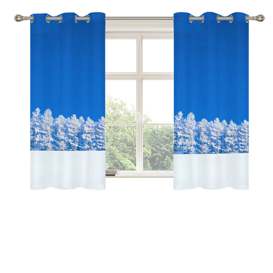 Snow White And Tree Peach Skin Window Curtains