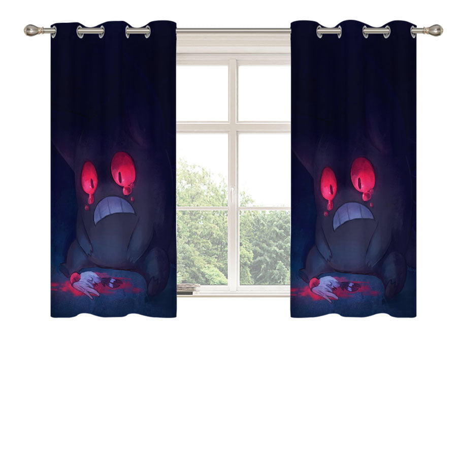 So Sad Gengar Pokemon Peach Skin Window Curtains