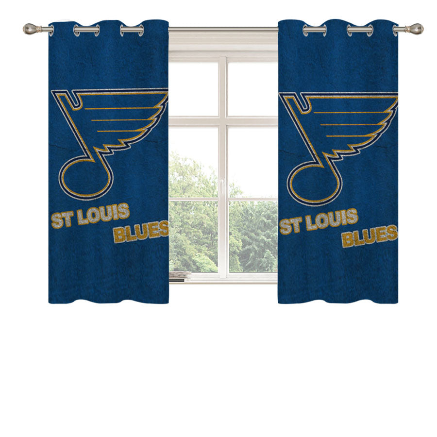 St Louis Blues Art Peach Skin Window Curtains