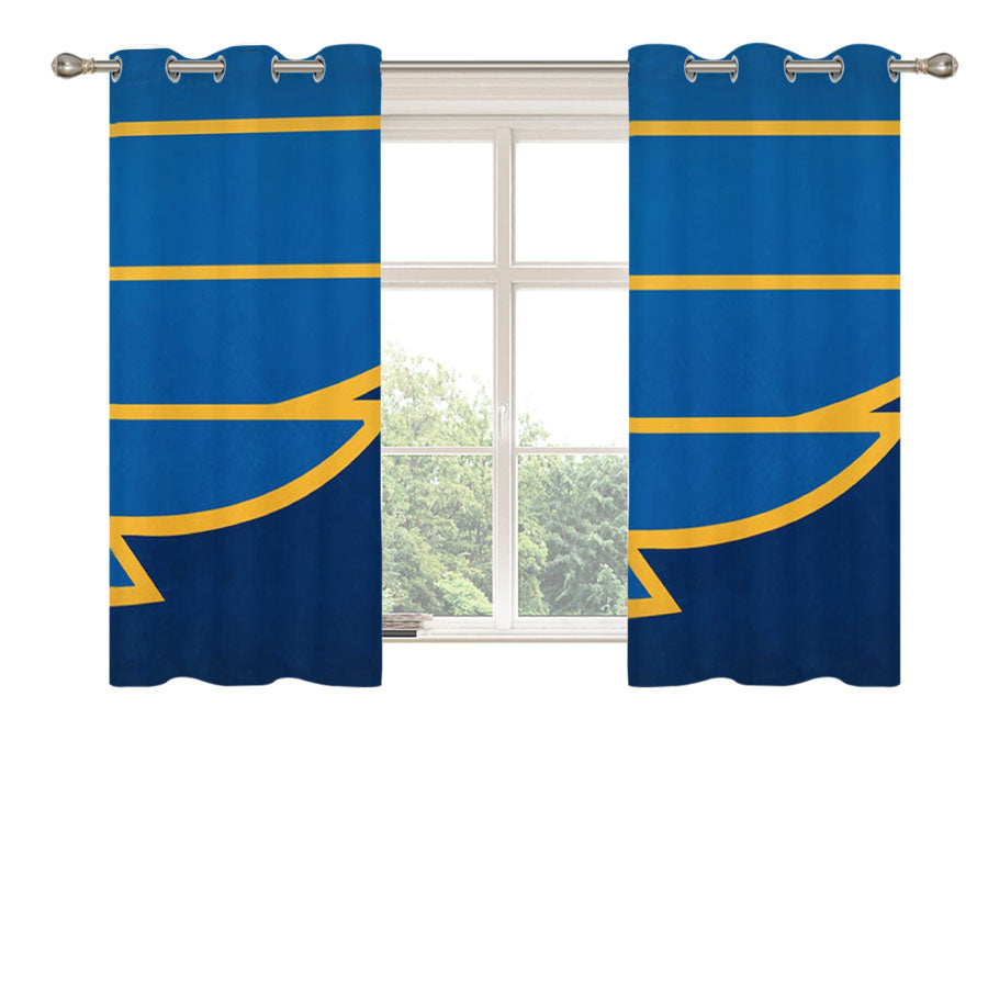 St Louis Blues Design Peach Skin Window Curtains