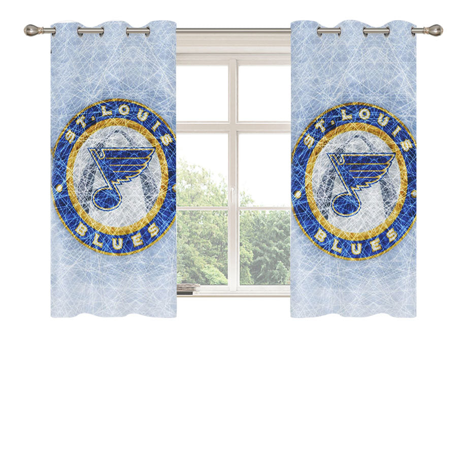 St Louis Blues Logo Peach Skin Window Curtains