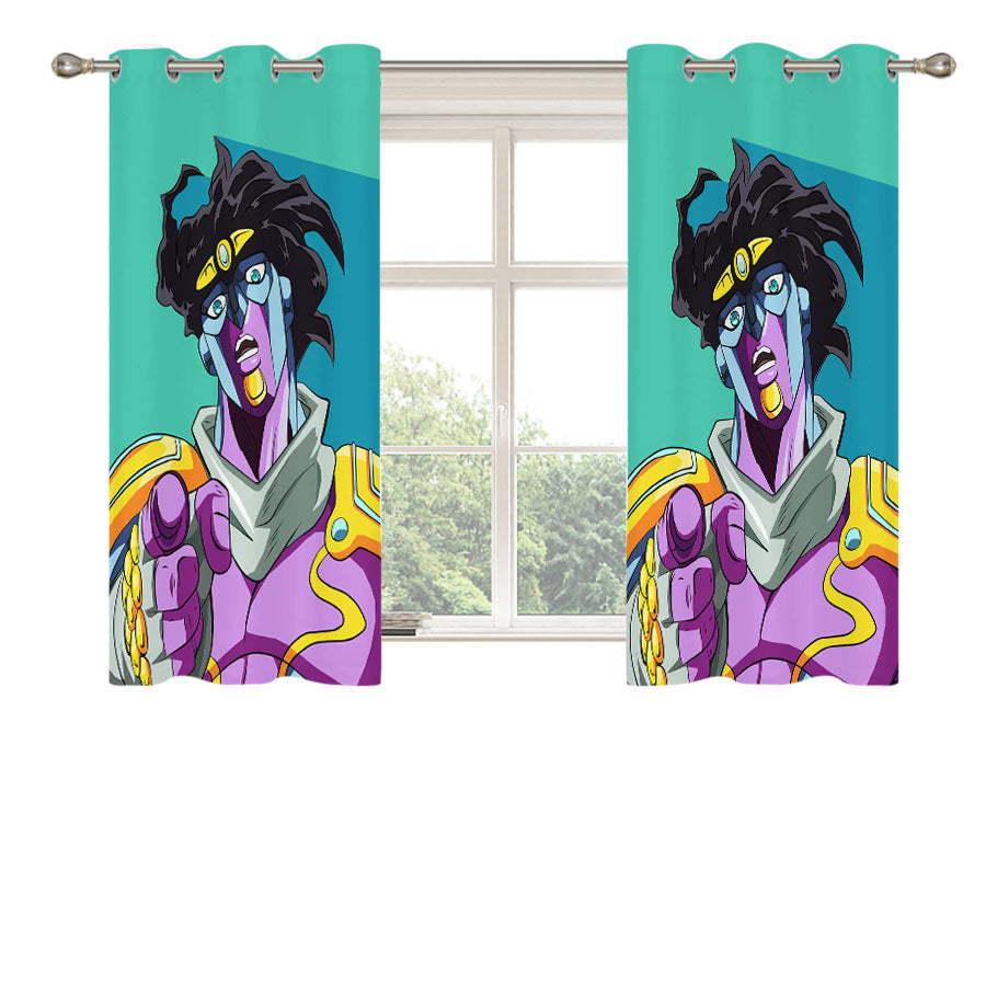 Star Platinum Jojo Bizarre Peach Skin Window Curtains