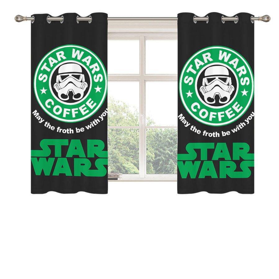 Star Wars Coffee Peach Skin Window Curtains