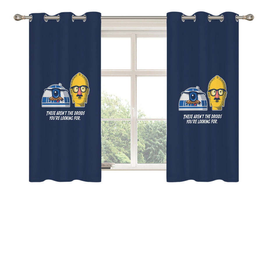 Star Wars Droids Quotes Peach Skin Window Curtains