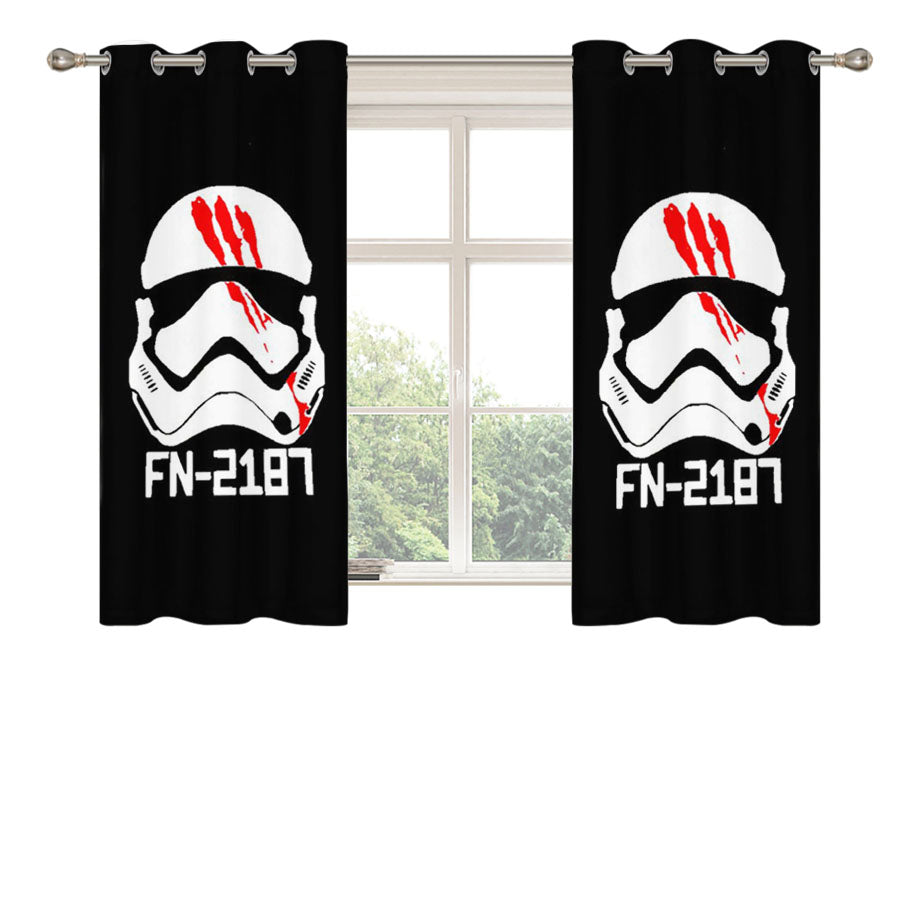 Star Wars Fn 2187 Movies Finn Storm Trooper Graphic Peach Skin Window Curtains