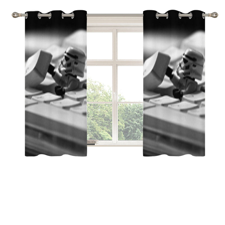 Star Wars Lego On Keyboard Peach Skin Window Curtains